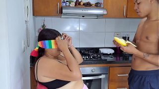 Big titted stepmom gives a delicious blowjob
