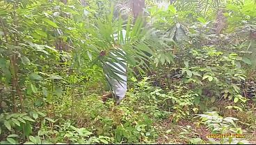 Wild Hardcore Sex In The Bush With Ebony MILF BBW stepmother